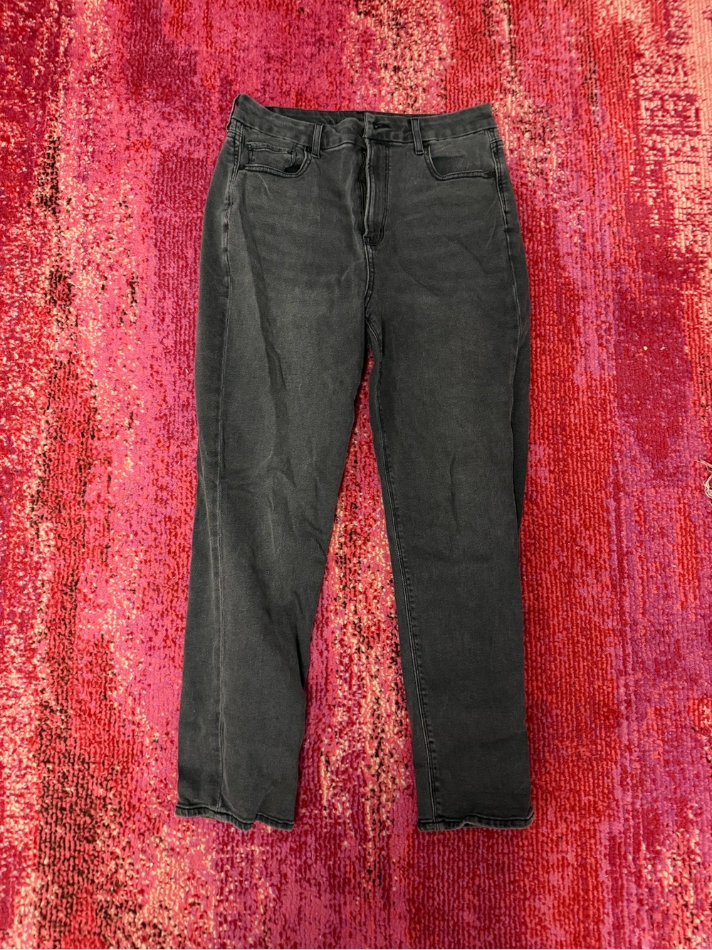 American Eagle Outfitters Black High-Rise Straight Jeans
